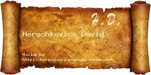 Herschkovics Dávid névjegykártya